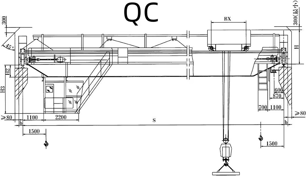 16-3.2T-Double-Girder-Beam-Bridge-Travelling-Crane-with-Magnetic-Chuck-for-Workshop-11