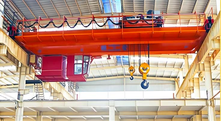 Double Girder Overhead Crane with Hooks