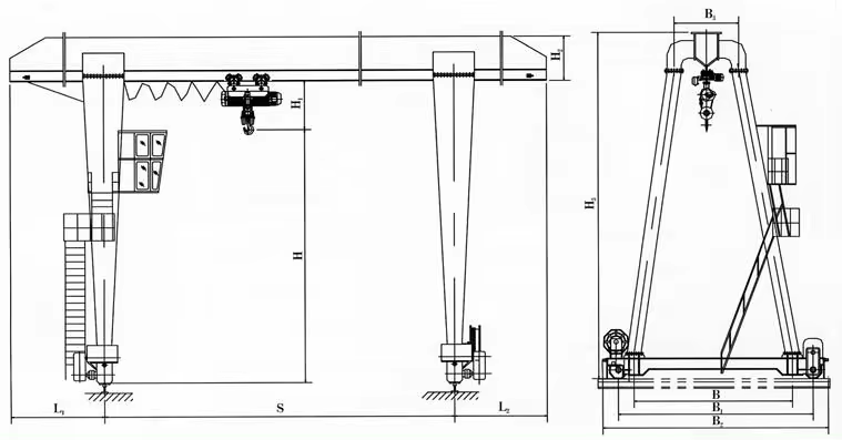 truss type single girder gantry crane