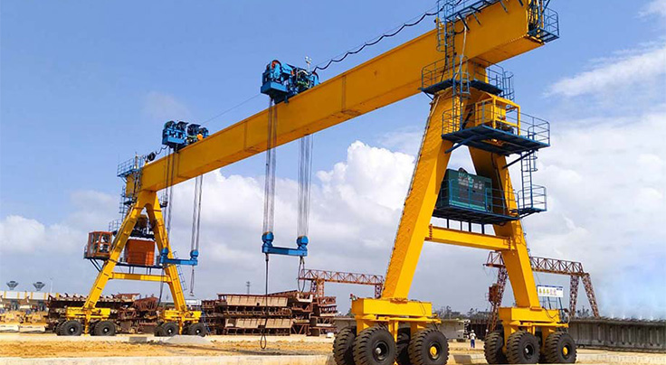 Single Girder Rubber Tyre Gantry Crane